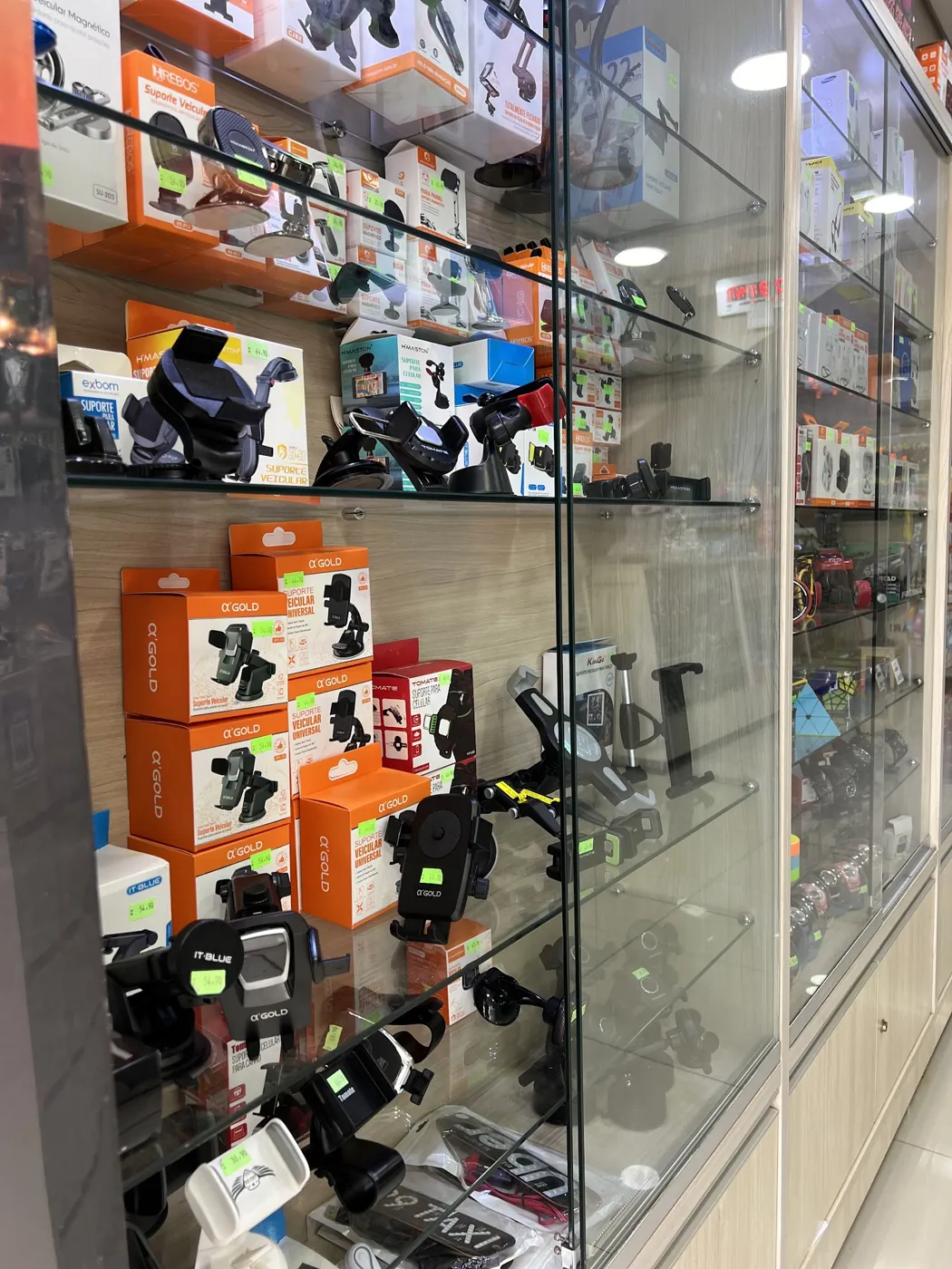Vitrine de suportes de celular